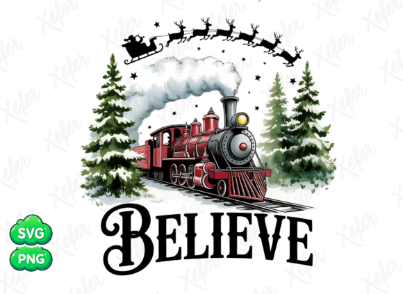 Believe North Pole Train β Christmas SVG & PNG Designs