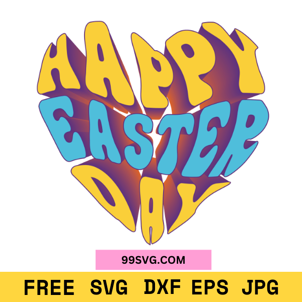 Happy Easter Day SVG Retro Easter Design for Cricut & Silhouette - 99SVG