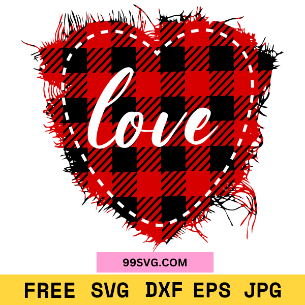 Heart SVG Valentine’s Day SVG, Buffalo Plaid, Free SVG for Cricut
