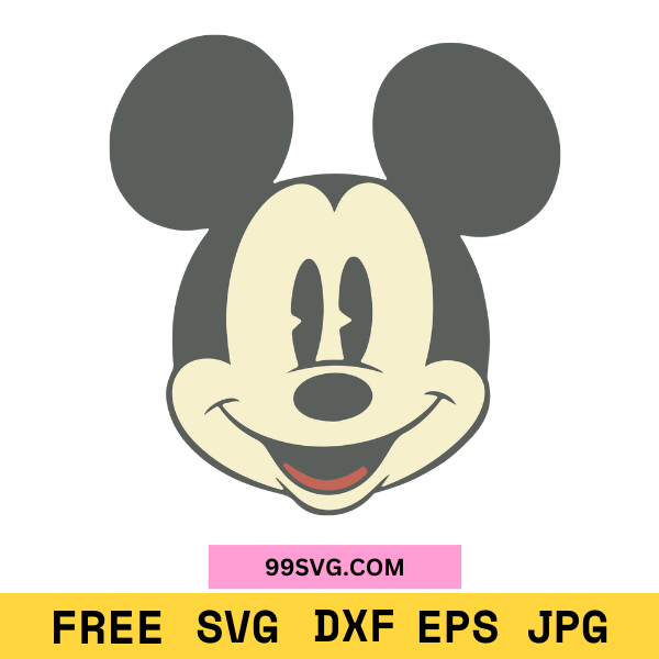 Free Mickey Mouse SVG for Cricut, Silhouette Cut Files - 99SVG