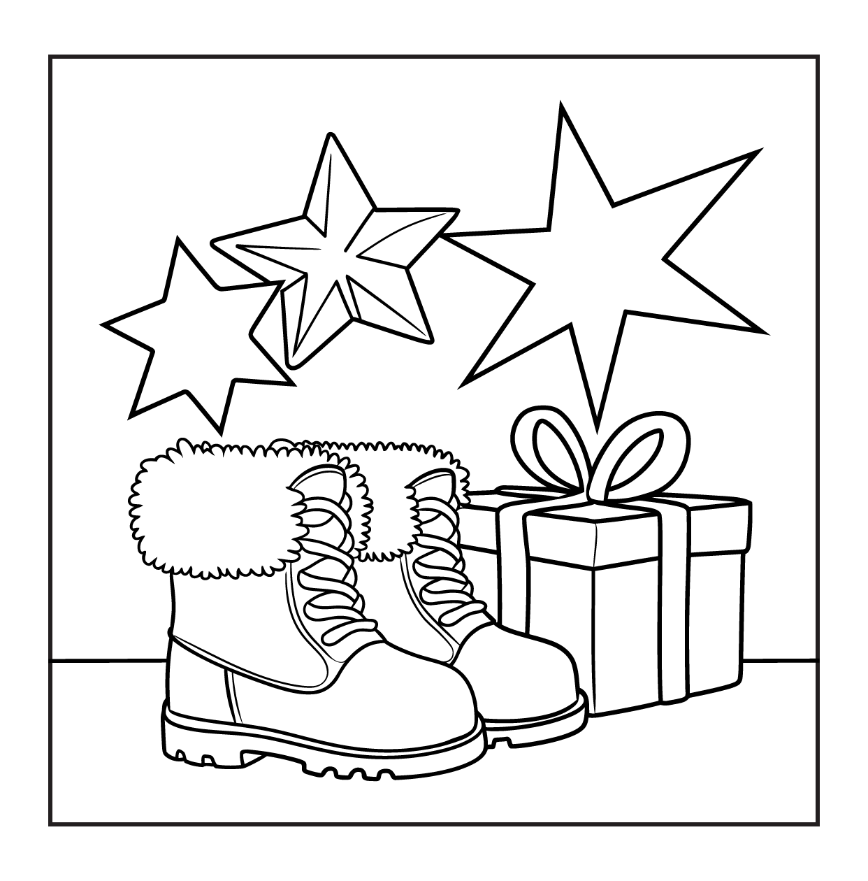 Downloadable Christmas Boots Coloring Page - 99SVG