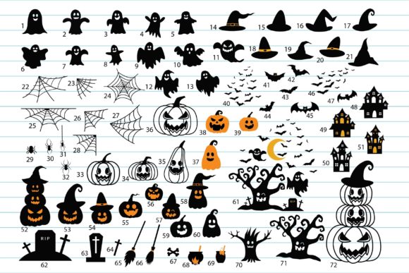 72 Halloween Bundle – SVG, PNG, PDF for Halloween Crafts