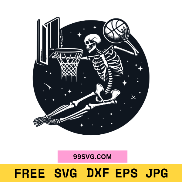 USA Flag with Skeleton Basketball SVG Patriotic Sports Design for Cricut & Silhouette - 99SVG
