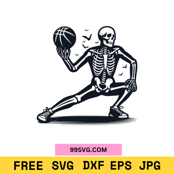 USA Flag with Skeleton Basketball SVG Perfect for Cricut & Silhouette - 99SVG