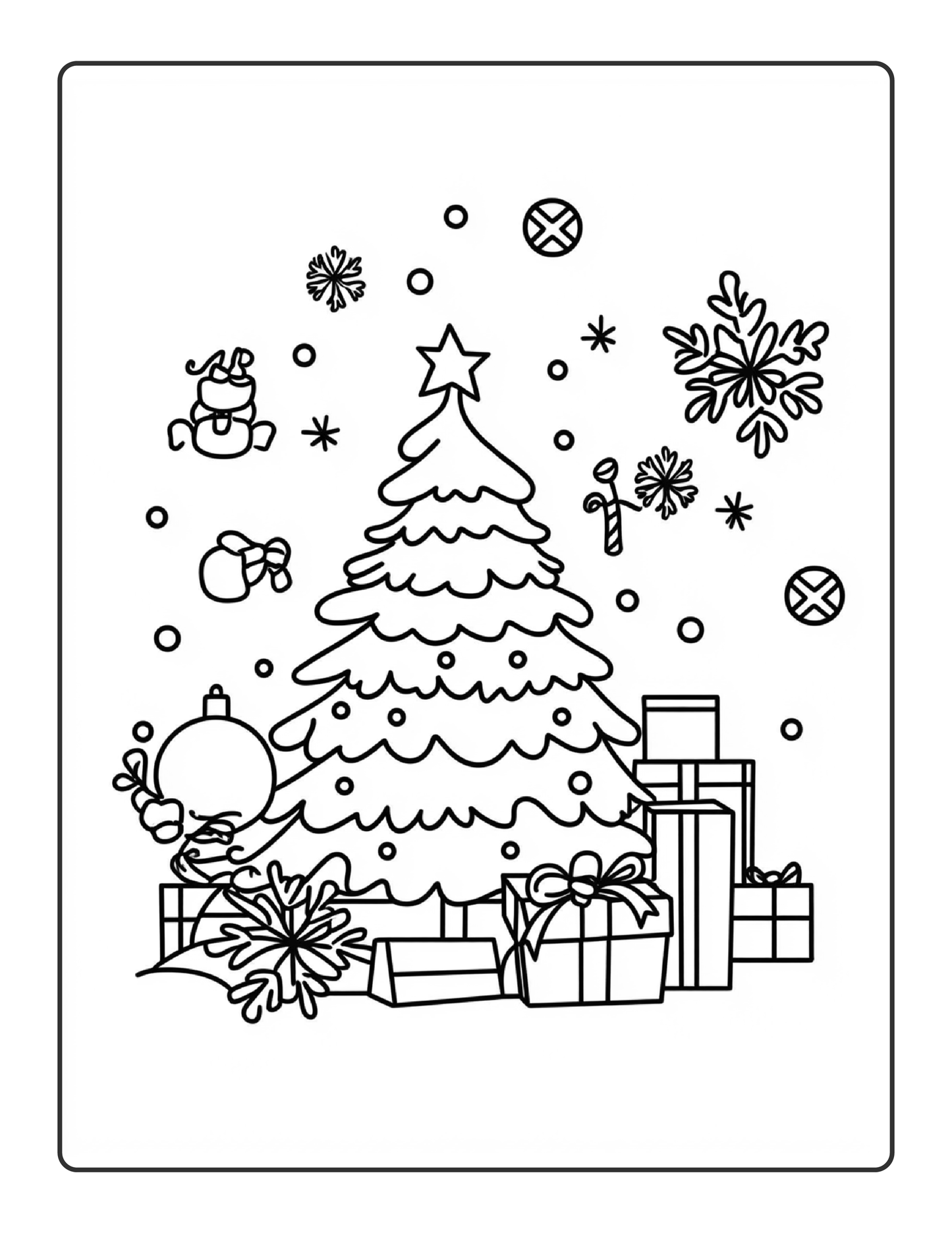 Downloadable Christmas Tree Coloring Page - 99SVG