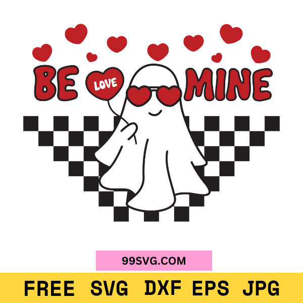 Valentine Ghost SVG Cute Valentine SVG, Free SVG for Cricut