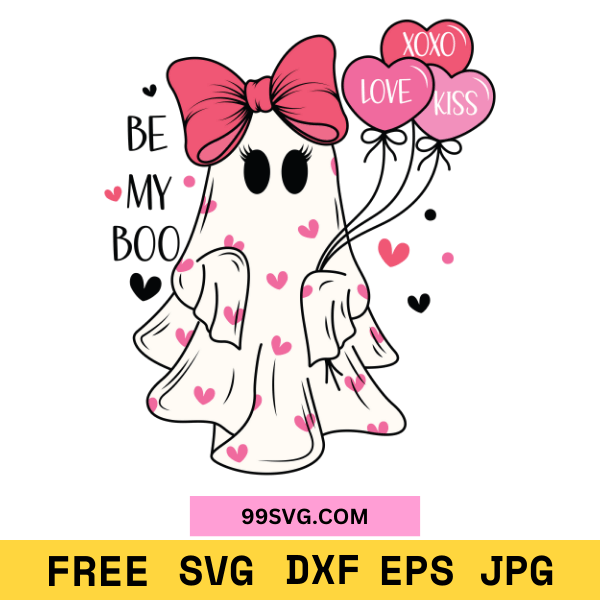 Valentine Ghost SVG Valentine SVG, Free SVG for Cricut