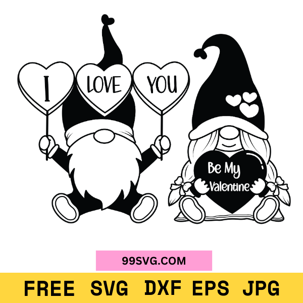 Valentine Gnome SVG Valentine SVG, Free SVG for Cricut