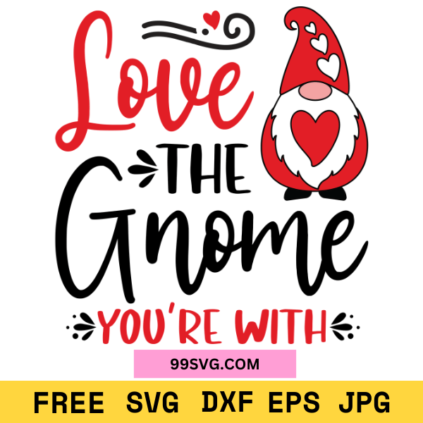 Valentine's Gnome SVG, Valentine SVG Free SVG for Cricut
