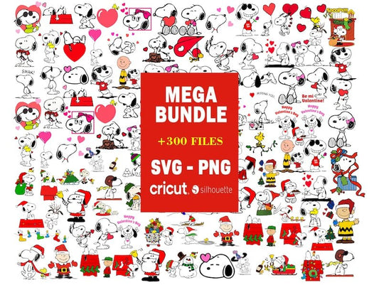 Snoopy SVG Mega Bundle | 300+ SVG & PNG Designs for Cricut and Silhouette