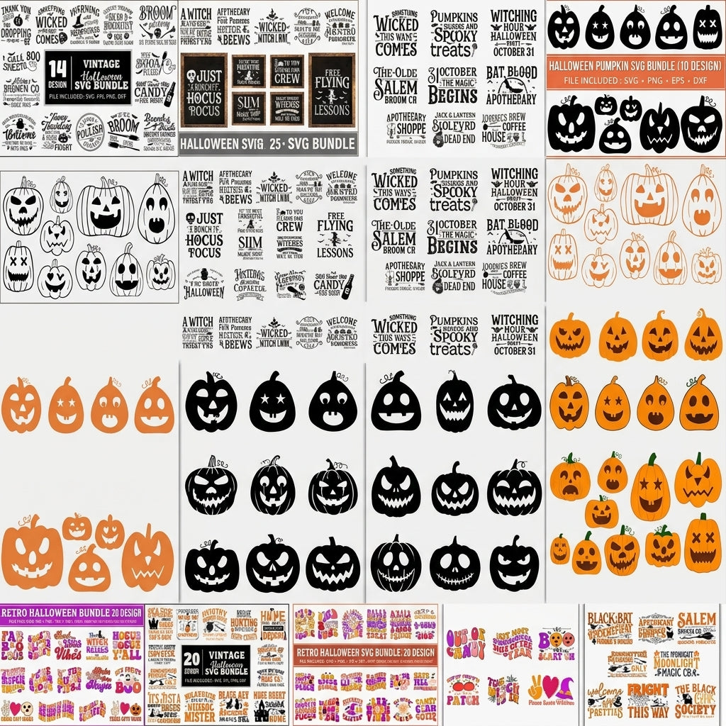 🎃 Retro Halloween SVG Mega Bundle – Huge Cricut Collection!