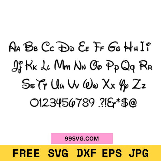 free Disney font SVG for Cricut