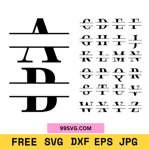 Free Font A-Z SVG PNG Cricut Cut Files