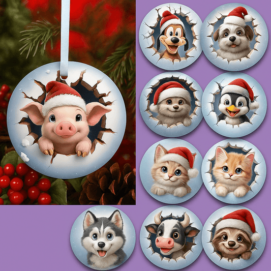 🎄 Baby Animal 3D Christmas Ornament Bundle