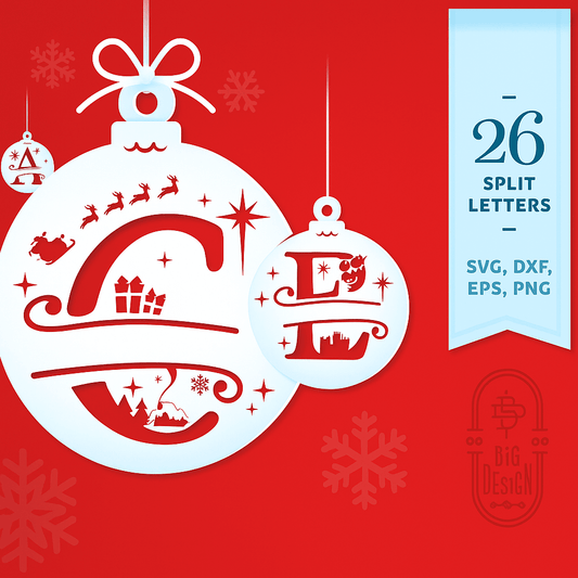 🎅Christmas Ornament Monogram SVG Alphabet