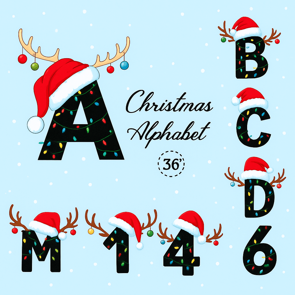 Christmas Alphabet PNG Clipart
