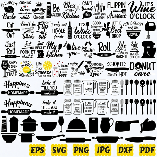 Kitchen Baking Cooking SVG for Cricut