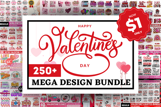 Valentine's Day Design Bundle - SVG, EPS, PNG & DXF Files for T-Shirts, Mugs, and More!