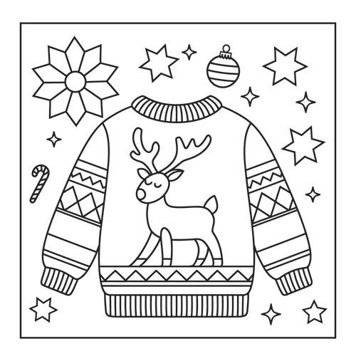 Christmas Sweater Coloring Page