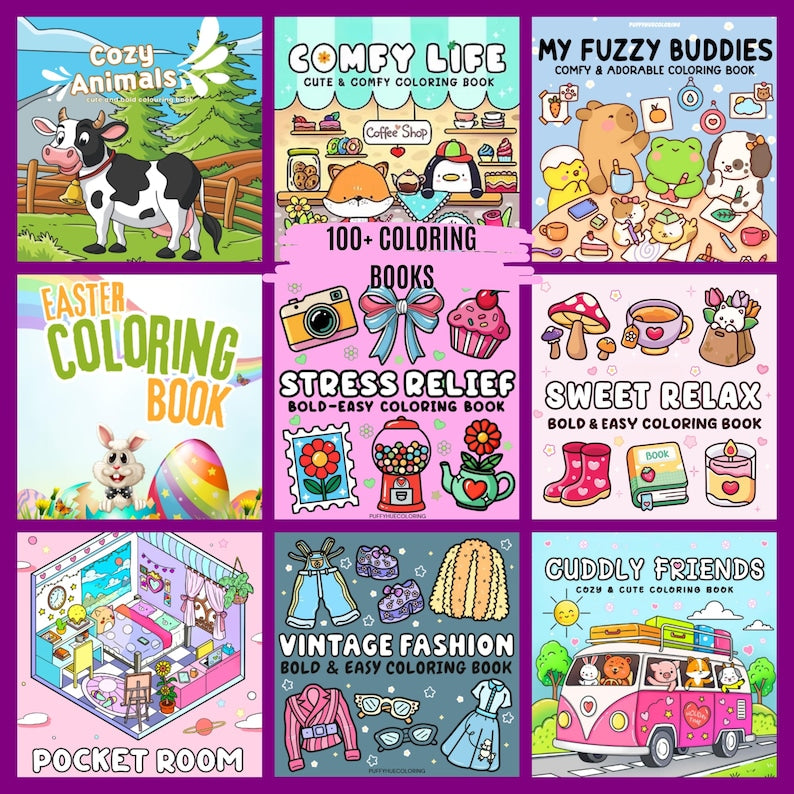9500+ Mega Coloring Bundle – 100+ Cozy, Cute & Relaxing PDF Books for All Ages! - 99SVG