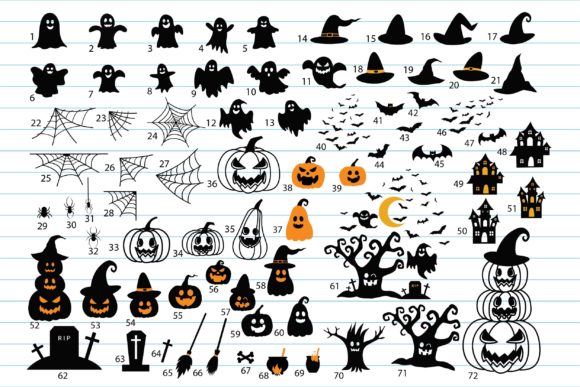 72 Halloween Bundle – SVG, PNG, PDF for Halloween Crafts