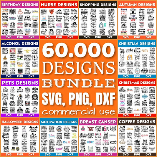 60,000 SVG Mega Bundle - Premium Files for Cricut & Silhouette