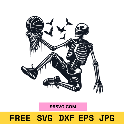 USA Flag with Skeleton Basketball SVG Patriotic Basketball Design for Cricut & Silhouette