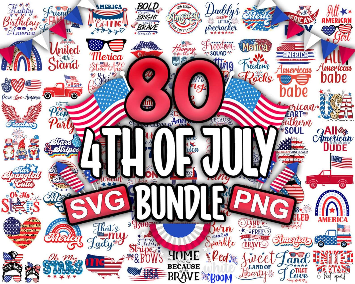 4th of July svg Bundle patriotic 80 svg america Files - 99SVG