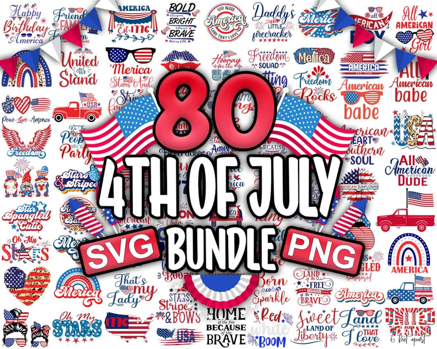 4th of July svg Bundle patriotic 80 svg america Files - 99SVG