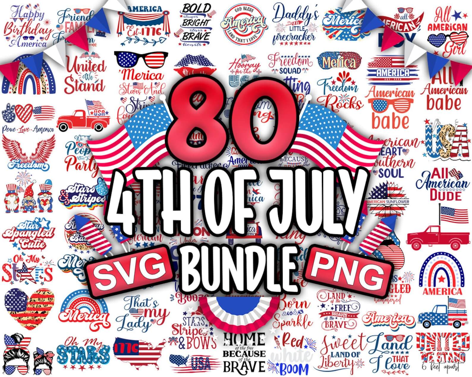 4th of July svg Bundle patriotic 80 svg america Files - 99SVG
