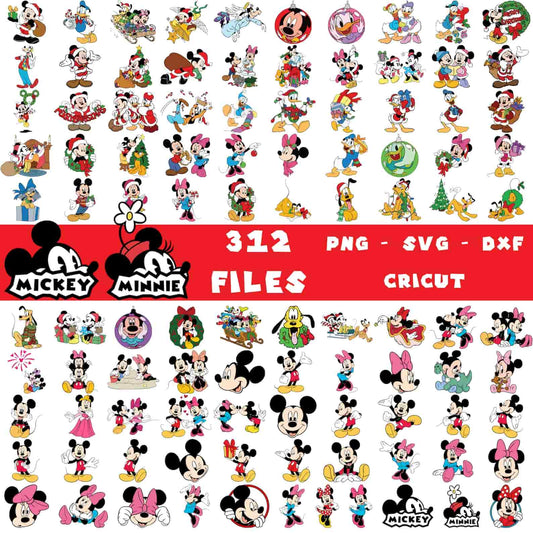 312 Cartoon Mouse SVG Bundle for Cricut , Silhouette